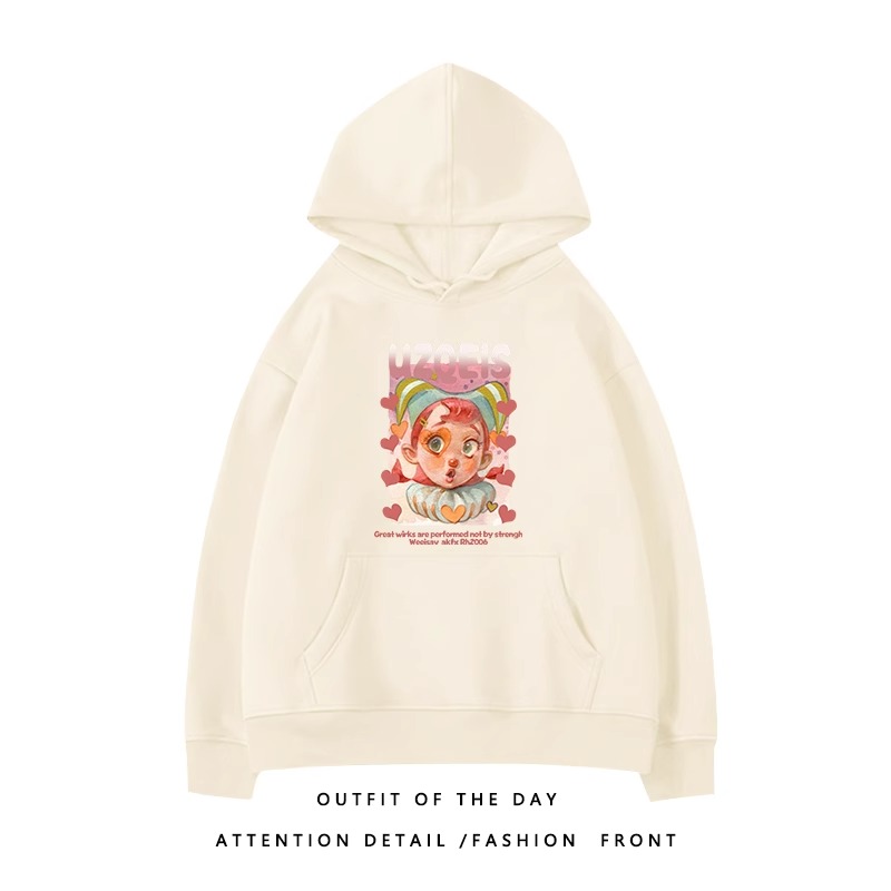 Trendy Plus-Size Hooded Sweatshirt for Women, Autumn Winter 2025 American Style Loose Jacket, Casual Lazy Hong Kong Fashion Trendy Plus-Size Hooded Sweatshirt for Women, Autumn Winter 2025 American Style Loose Jacket, Casual Lazy Hong Kong Fashion