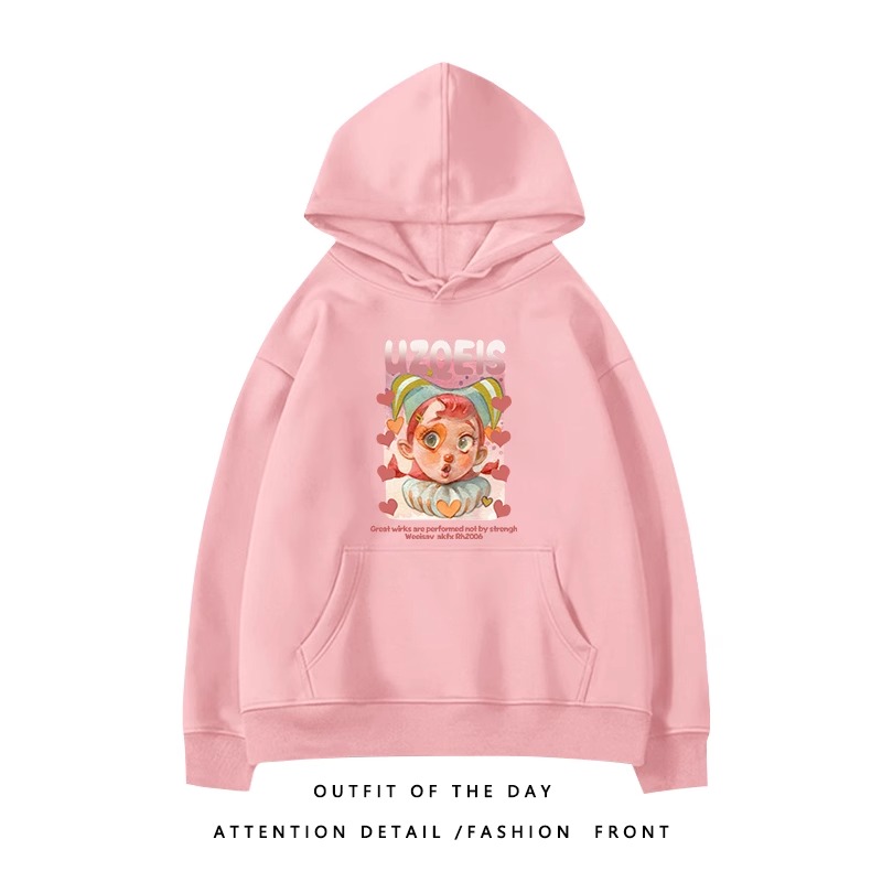 Trendy Plus-Size Hooded Sweatshirt for Women, Autumn Winter 2025 American Style Loose Jacket, Casual Lazy Hong Kong Fashion Trendy Plus-Size Hooded Sweatshirt for Women, Autumn Winter 2025 American Style Loose Jacket, Casual Lazy Hong Kong Fashion