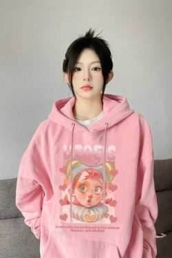 Trendy Plus-Size Hooded Sweatshirt for Women, Autumn Winter 2025 American Style Loose Jacket, Casual Lazy Hong Kong Fashion