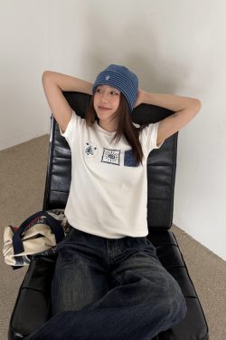 Trendy Printed Round Neck Short Sleeve T-Shirt for Women, Slightly Loose Summer Top, Slimming Fit, Casual Fashion Essential