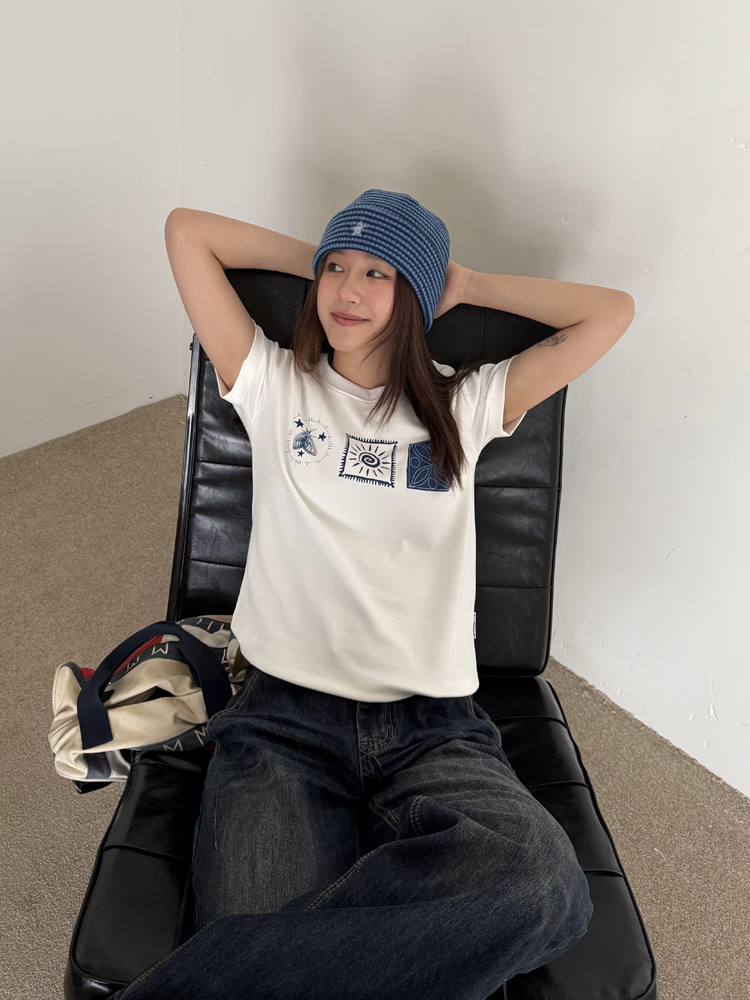 Trendy Printed Round Neck Short Sleeve T-Shirt for Women, Slightly Loose Summer Top, Slimming Fit, Casual Fashion Essential Trendy Printed Round Neck Short Sleeve T-Shirt for Women, Slightly Loose Summer Top, Slimming Fit, Casual Fashion Essential