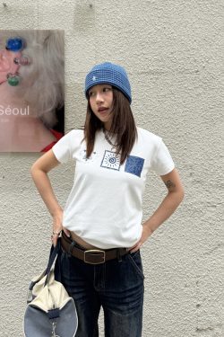 Trendy Printed Round Neck Short Sleeve T-Shirt for Women, Slightly Loose Summer Top, Slimming Fit, Casual Fashion Essential