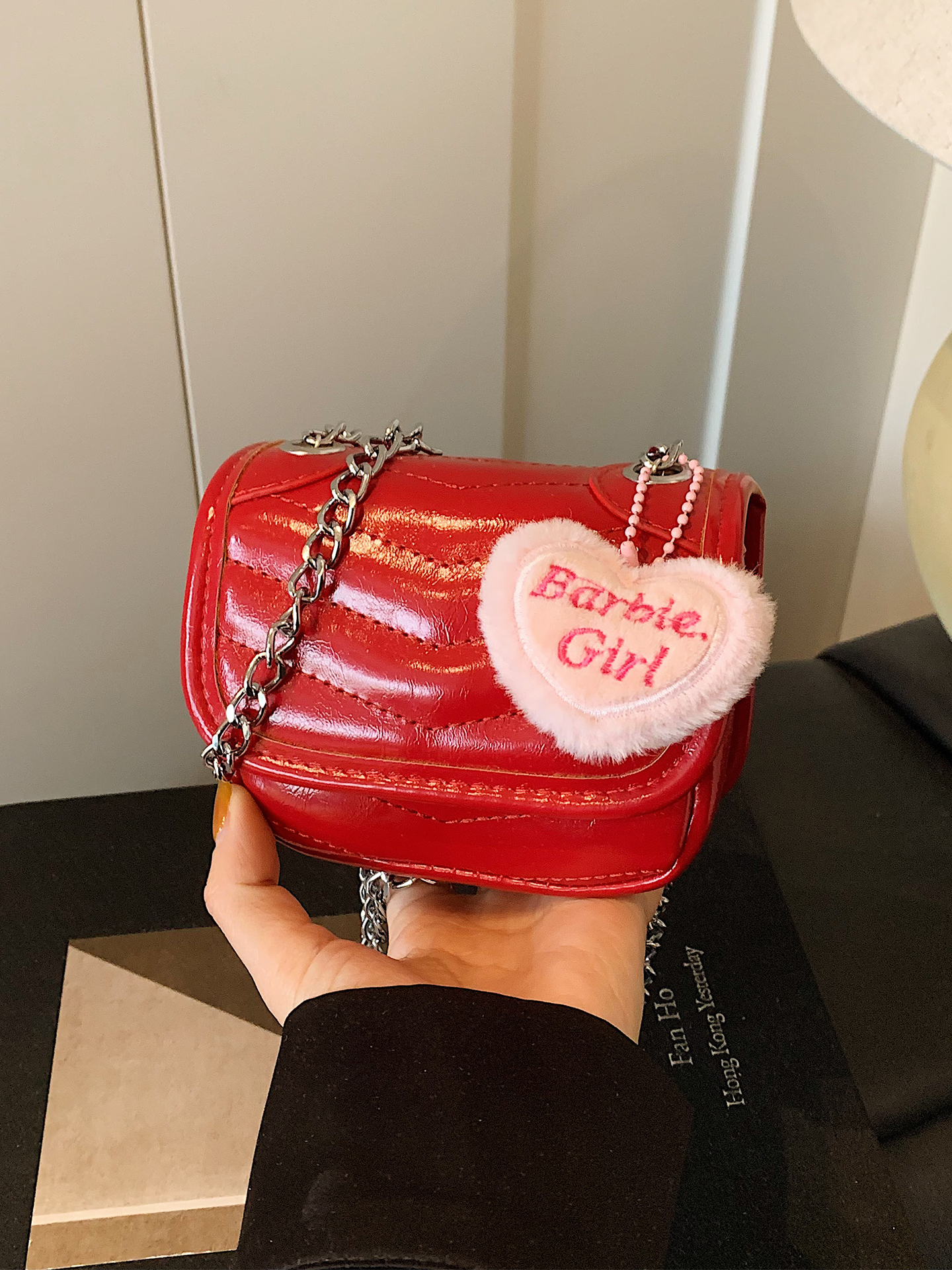 Trendy Red Mini Handbag for Women 2025 - Small Square Crossbody Bag with High-Quality Chain Shoulder Strap Trendy Red Mini Handbag for Women 2025 - Small Square Crossbody Bag with High-Quality Chain Shoulder Strap