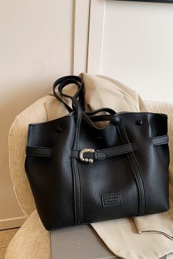 Trendy Retro Drawstring Tote Bag for Women - Large Capacity Casual Shoulder Bag for Spring Summer 2025