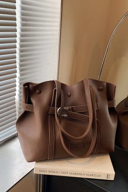 Trendy Retro Drawstring Tote Bag for Women - Large Capacity Casual Shoulder Bag for Spring Summer 2025