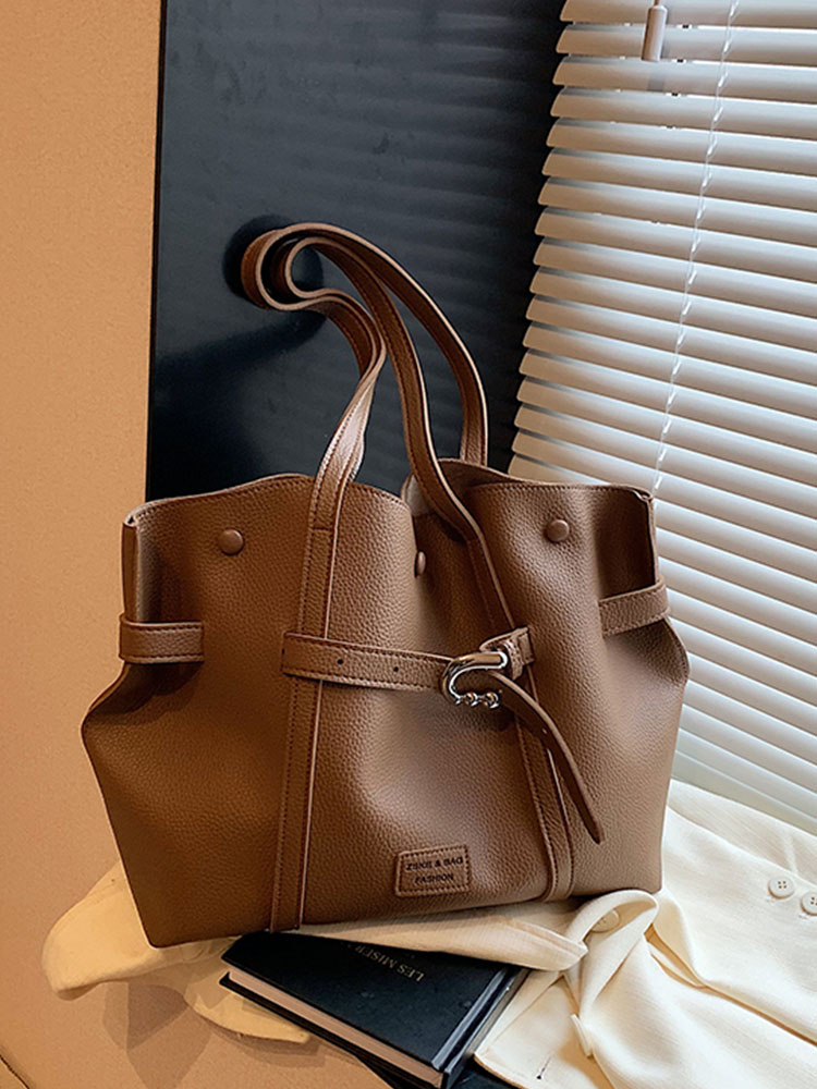 Trendy Retro Drawstring Tote Bag for Women - Large Capacity Casual Shoulder Bag for Spring Summer 2025 Trendy Retro Drawstring Tote Bag for Women - Large Capacity Casual Shoulder Bag for Spring Summer 2025