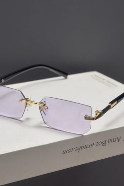 Trendy Retro Frameless Cut-Edge Sunglasses for Men and Women - Slimming Candy-Colored Design for Small Faces