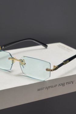 Trendy Retro Frameless Cut-Edge Sunglasses for Men and Women - Slimming Candy-Colored Design for Small Faces