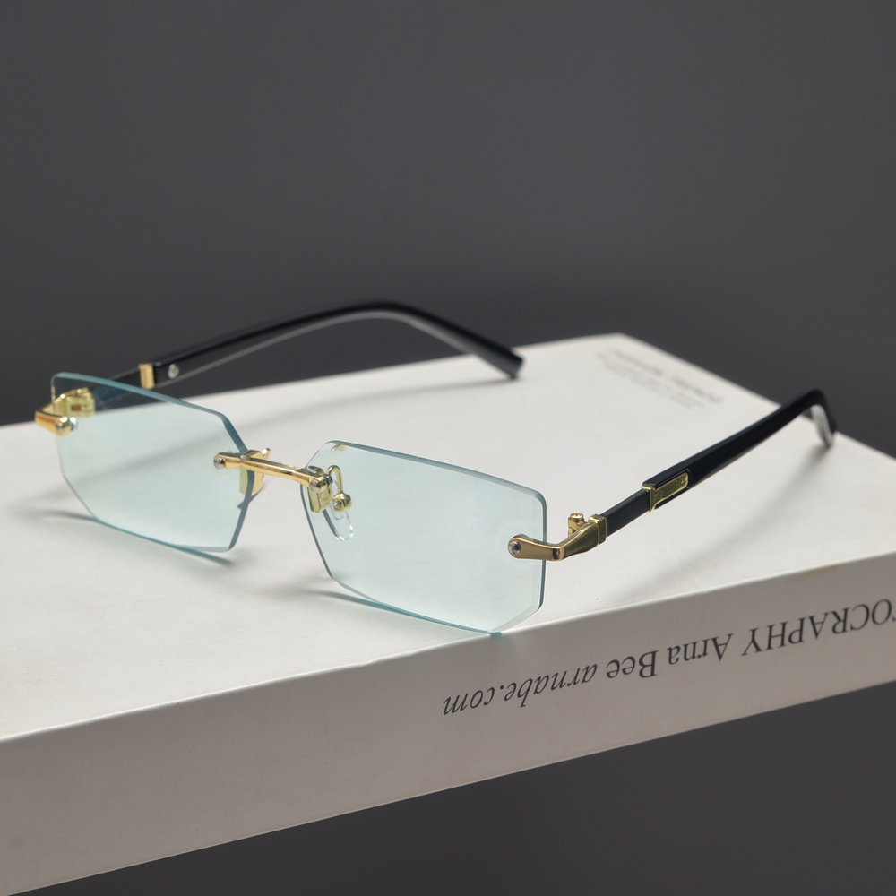 Trendy Retro Frameless Cut-Edge Sunglasses for Men and Women - Slimming Candy-Colored Design for Small Faces Trendy Retro Frameless Cut-Edge Sunglasses for Men and Women - Slimming Candy-Colored Design for Small Faces