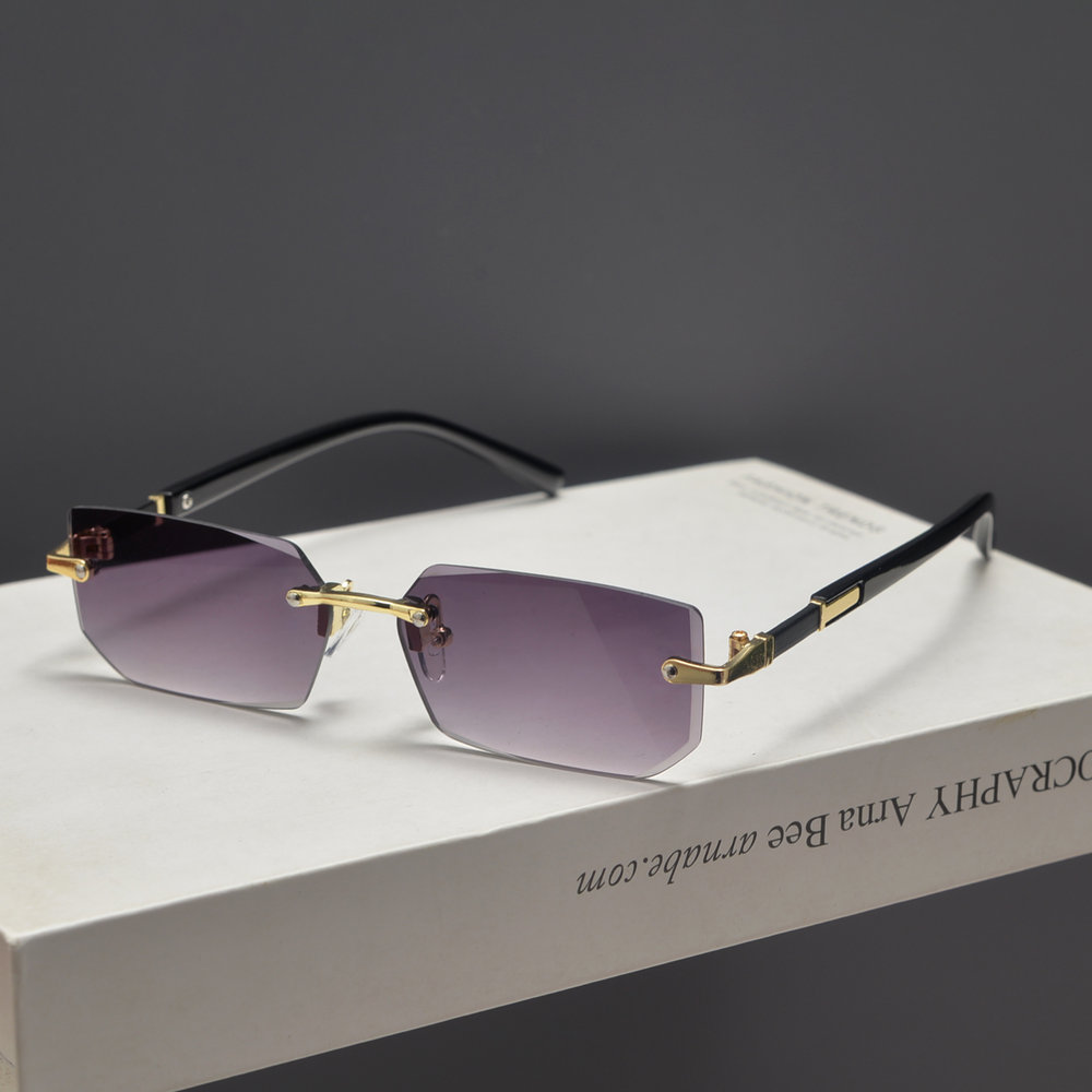 Trendy Retro Frameless Cut-Edge Sunglasses for Men and Women - Slimming Candy-Colored Design for Small Faces Trendy Retro Frameless Cut-Edge Sunglasses for Men and Women - Slimming Candy-Colored Design for Small Faces