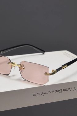 Trendy Retro Frameless Cut-Edge Sunglasses for Men and Women - Slimming Candy-Colored Design for Small Faces