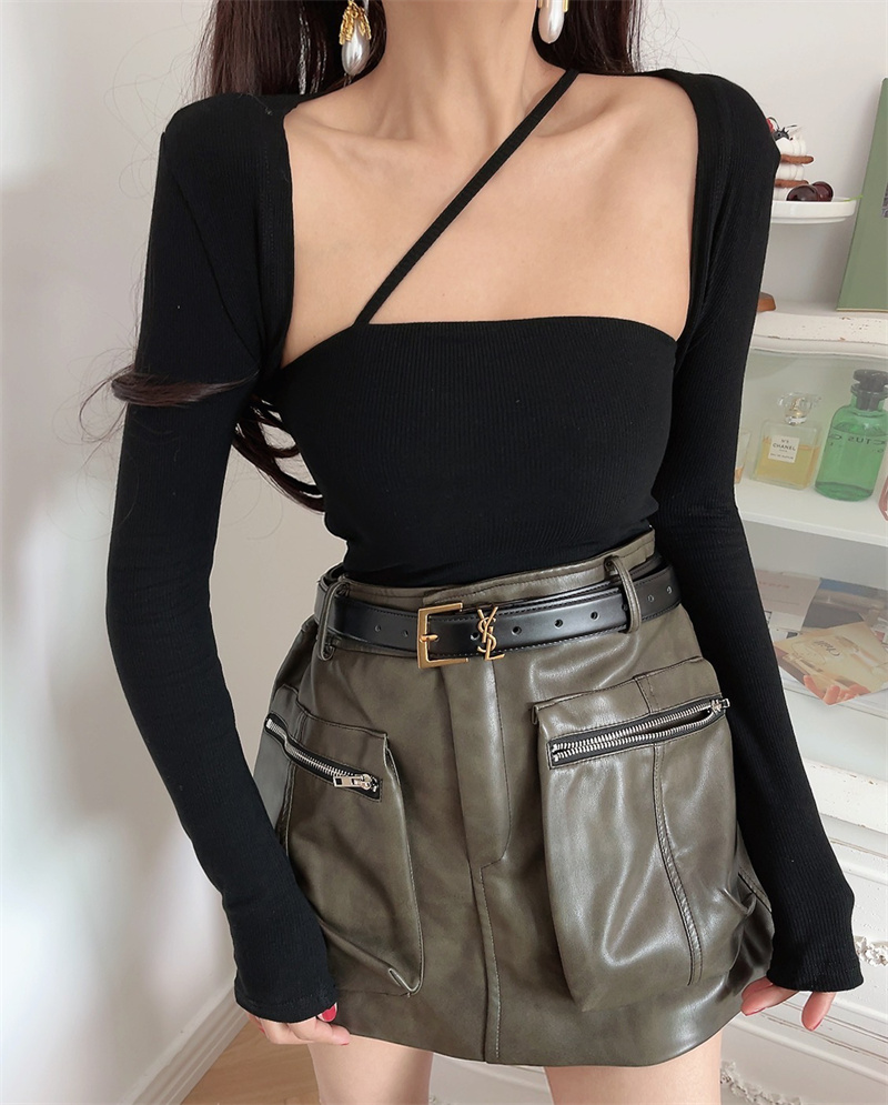 Trendy Retro Long Sleeve T-Shirt for Women - Sexy Spring/Summer Style, Perfect for Showcasing Curves, Y2K Inspired Trendy Retro Long Sleeve T-Shirt for Women - Sexy Spring/Summer Style, Perfect for Showcasing Curves, Y2K Inspired