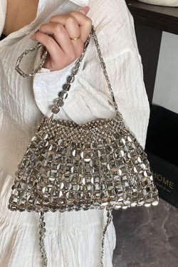 Trendy Rhinestone Drawstring Bucket Bag - Versatile Spring 2025 Shoulder Crossbody Bag with High-End Style