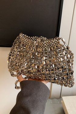 Trendy Rhinestone Drawstring Bucket Bag - Versatile Spring 2025 Shoulder Crossbody Bag with High-End Style