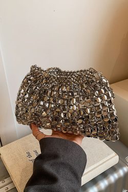 Trendy Rhinestone Drawstring Bucket Bag - Versatile Spring 2025 Shoulder Crossbody Bag with High-End Style