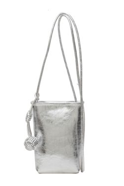 Trendy Silver Crossbody Phone Bag for Women, Lightweight Mini Bag with Unique Texture for Summer 2025 Fashion
