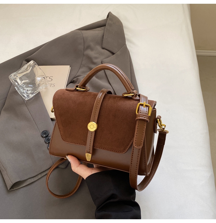 Trendy Suede Patchwork Crossbody Bag for Women - Versatile Small Commuter Design for Spring-Summer 2025 Trendy Suede Patchwork Crossbody Bag for Women - Versatile Small Commuter Design for Spring-Summer 2025