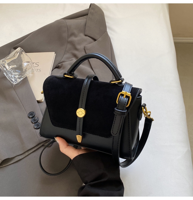 Trendy Suede Patchwork Crossbody Bag for Women - Versatile Small Commuter Design for Spring-Summer 2025 Trendy Suede Patchwork Crossbody Bag for Women - Versatile Small Commuter Design for Spring-Summer 2025