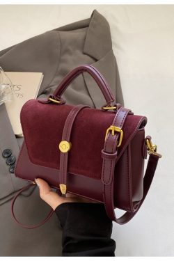Trendy Suede Patchwork Crossbody Bag for Women - Versatile Small Commuter Design for Spring-Summer 2025