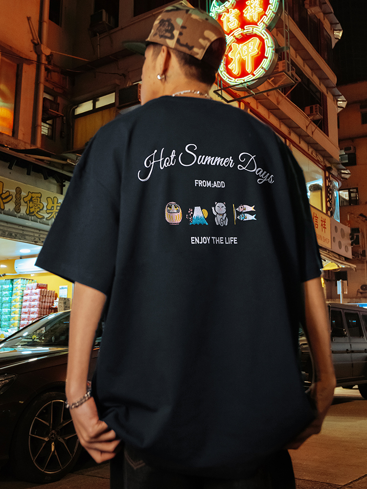 Trendy Summer Embroidered Letter Short Sleeve T-Shirt for Men and Women - Loose Fit Heavyweight Tee - Y2K Style 2025 Trendy Summer Embroidered Letter Short Sleeve T-Shirt for Men and Women - Loose Fit Heavyweight Tee - Y2K Style 2025