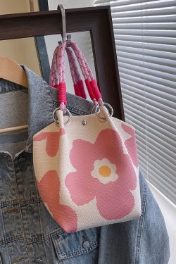 Trendy Summer Embroidered Purple Bucket Tote Bag for Women - Fresh 2025 Phone Bag, Cute Design, Fashionable Accessory