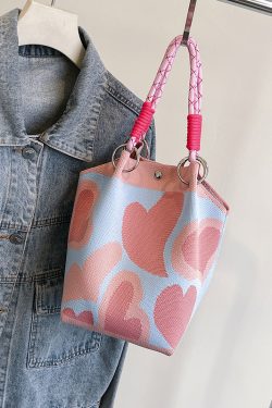 Trendy Summer Embroidered Purple Bucket Tote Bag for Women - Fresh 2025 Phone Bag, Cute Design, Fashionable Accessory