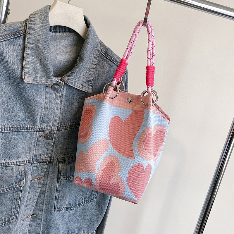 Trendy Summer Embroidered Purple Bucket Tote Bag for Women - Fresh 2025 Phone Bag, Cute Design, Fashionable Accessory Trendy Summer Embroidered Purple Bucket Tote Bag for Women - Fresh 2025 Phone Bag, Cute Design, Fashionable Accessory