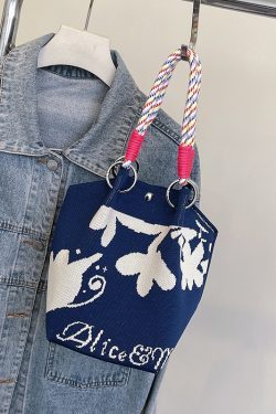 Trendy Summer Embroidered Purple Bucket Tote Bag for Women - Fresh 2025 Phone Bag, Cute Design, Fashionable Accessory