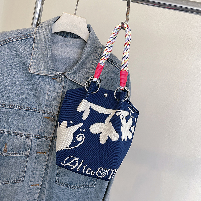 Trendy Summer Embroidered Purple Bucket Tote Bag for Women - Fresh 2025 Phone Bag, Cute Design, Fashionable Accessory Trendy Summer Embroidered Purple Bucket Tote Bag for Women - Fresh 2025 Phone Bag, Cute Design, Fashionable Accessory