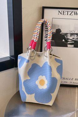 Trendy Summer Embroidered Purple Bucket Tote Bag for Women - Fresh 2025 Phone Bag, Cute Design, Fashionable Accessory