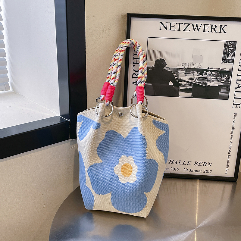 Trendy Summer Embroidered Purple Bucket Tote Bag for Women - Fresh 2025 Phone Bag, Cute Design, Fashionable Accessory Trendy Summer Embroidered Purple Bucket Tote Bag for Women - Fresh 2025 Phone Bag, Cute Design, Fashionable Accessory