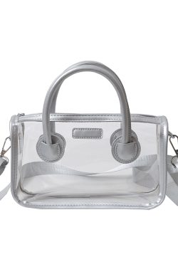 Trendy Summer Silver Transparent Jelly Tote Bag for Women, Small Crossbody Phone Bag, 2025 Fashion Must-Have