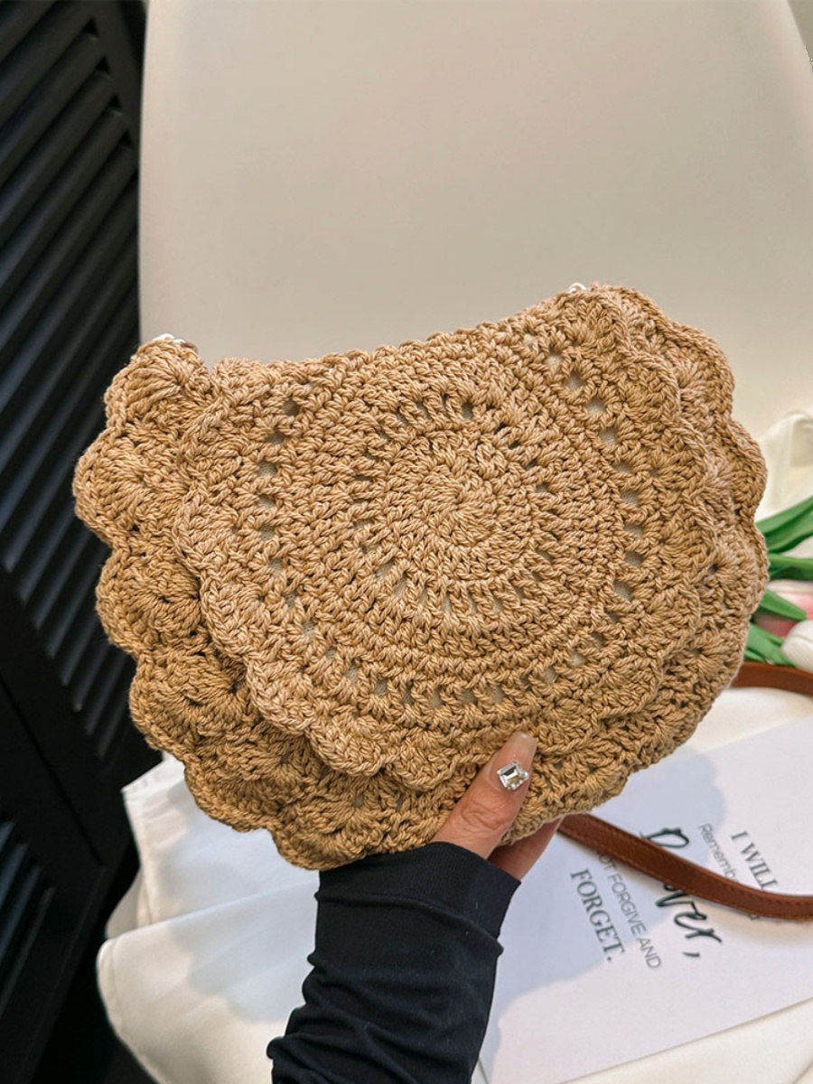 Trendy Summer Woven Shoulder Bag for Women - Casual Knitted Saddle Bag, Versatile Fashion Accessory 2025 Trendy Summer Woven Shoulder Bag for Women - Casual Knitted Saddle Bag, Versatile Fashion Accessory 2025