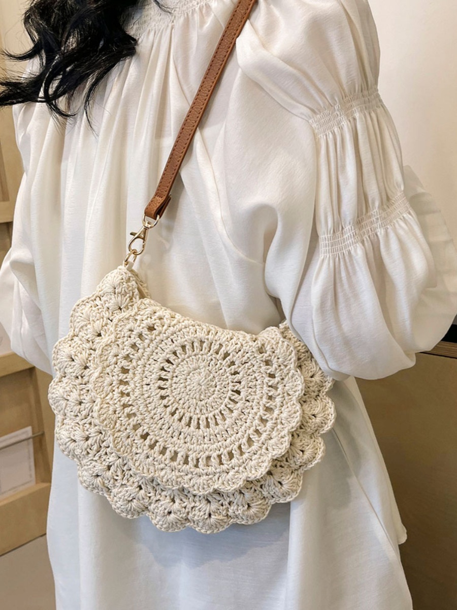 Trendy Summer Woven Shoulder Bag for Women - Casual Knitted Saddle Bag, Versatile Fashion Accessory 2025 Trendy Summer Woven Shoulder Bag for Women - Casual Knitted Saddle Bag, Versatile Fashion Accessory 2025