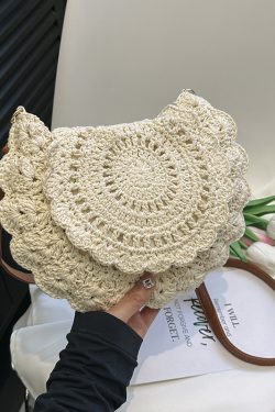 Trendy Summer Woven Shoulder Bag for Women - Casual Knitted Saddle Bag, Versatile Fashion Accessory 2025