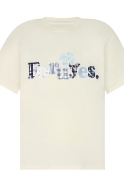 Trendy Unisex Short Sleeve T-Shirt with Plaid Floral Patch Embroidery - Summer Loose Fit Casual Wear