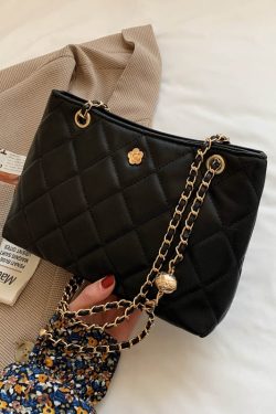 Trendy Women's Crossbody Bag - Large Capacity Diamond Pattern Shoulder Bag for Spring/Summer 2025, Versatile Chain Design