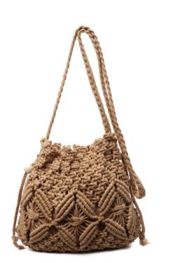 Trendy Women's Woven Straw Crossbody Bucket Bag - Summer Seaside Vacation Essential, Phone Bag for 2025