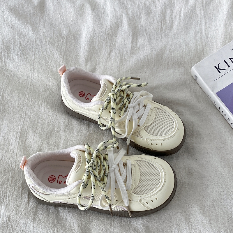 Trendy Yellow Breathable Mesh Sneakers for Women, Summer Sports Casual Shoes, 90s Inspired Non-Collision Style Training Footwear Trendy Yellow Breathable Mesh Sneakers for Women, Summer Sports Casual Shoes, 90s Inspired Non-Collision Style Training Footwear