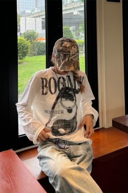 Unisex American High Street Bamboo Cotton Sun Protection Long Sleeve T-Shirt - Trendy Round Neck Summer Air Conditioning Top