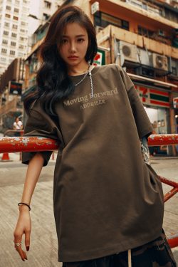 Unisex Heavy 280g Short Sleeve T-shirt with Letter Print - Summer 2025 Style, Casual Streetwear for Men and Women