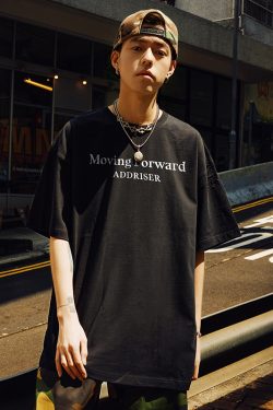 Unisex Heavy 280g Short Sleeve T-shirt with Letter Print - Summer 2025 Style, Casual Streetwear for Men and Women