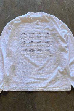 Unisex Long Sleeve T-Shirt - 280g Heavyweight Calendar-Themed Base Shirt - Simple Couple Outfit for Charitable Events