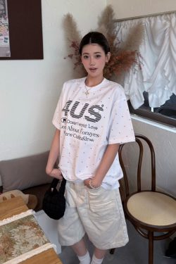 Unisex Polka Dot Print Short Sleeve T-Shirt - Summer National Trend, Loose Fit, Versatile Casual Wear for Couples