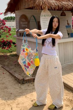 Unisex Star Print Drawstring Wide-Leg Pants - Casual Loose Fit Straight-Leg Trousers for Y2K American Style