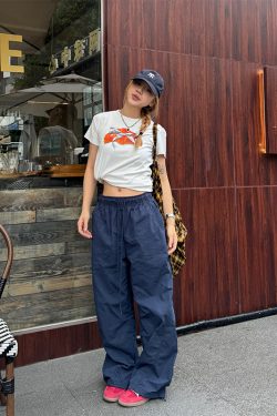 Unisex Straight Tube Quick-Dry Loose Cuffed Cargo Pants, American Street Style, Trendy Oversized Fit for Men and Women