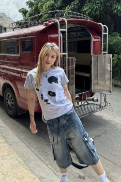 Unisex Vintage Street Style Multi-Pocket Denim Capri Pants - Summer Thin American Washed Loose Fit