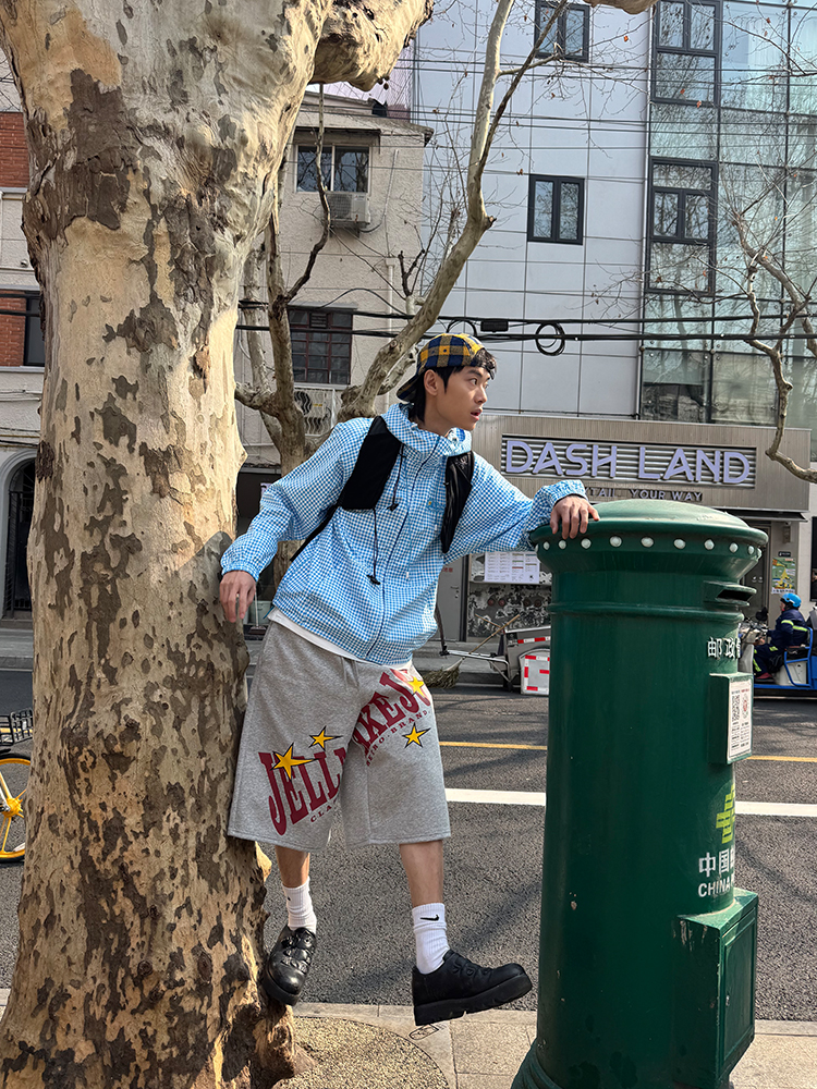 Unisex Wide-Leg Seven-Point Pants with Vintage Star Letter Print - Casual Loose Fit Summer Shorts Unisex Wide-Leg Seven-Point Pants with Vintage Star Letter Print - Casual Loose Fit Summer Shorts