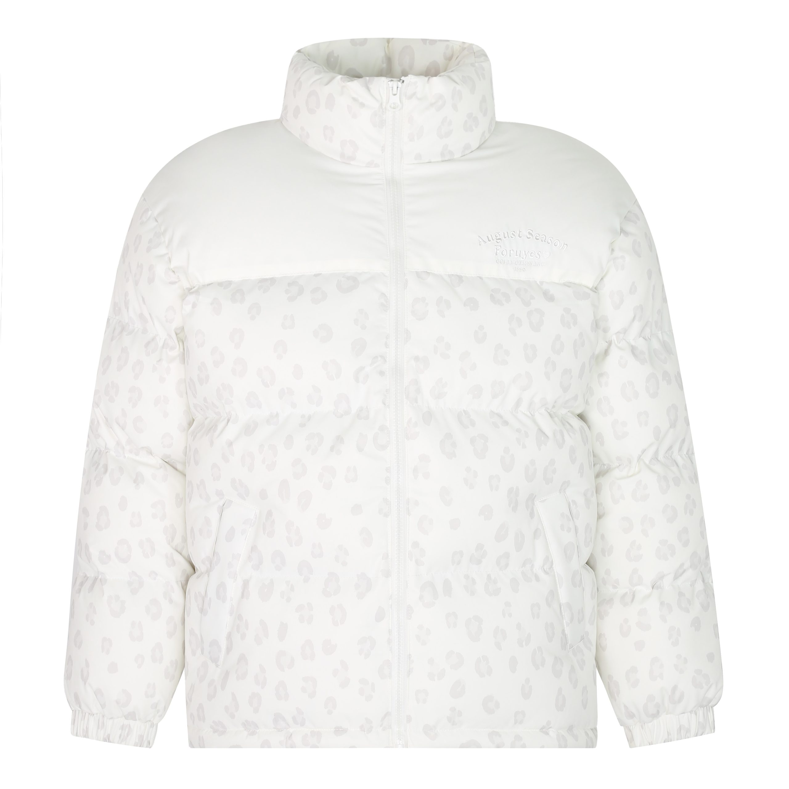 Unisex Winter Thick Cotton Jacket with Leopard Print Splicing and Slogan Embroidery - Trendy National Style Outerwear Unisex Winter Thick Cotton Jacket with Leopard Print Splicing and Slogan Embroidery - Trendy National Style Outerwear