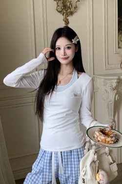 V-neck Long Sleeve Cover-up Halter Tank Top Set - Summer Sun Protection Women's 2-Piece Outfit - Casual Beach Style